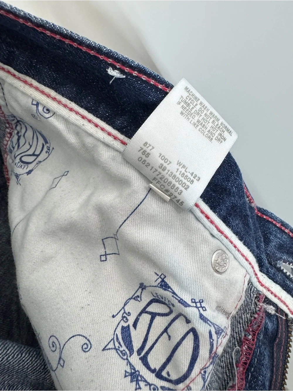 Levi’s Y2K 2000s Mens Bootcut Jeans 34x34 Dark Wash Flap Pocket Western Denim
